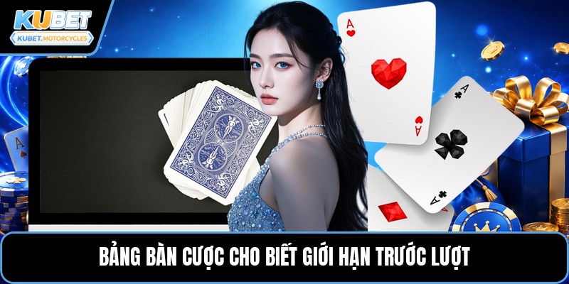 Bảng bàn cược cho biết giới hạn trước lượt