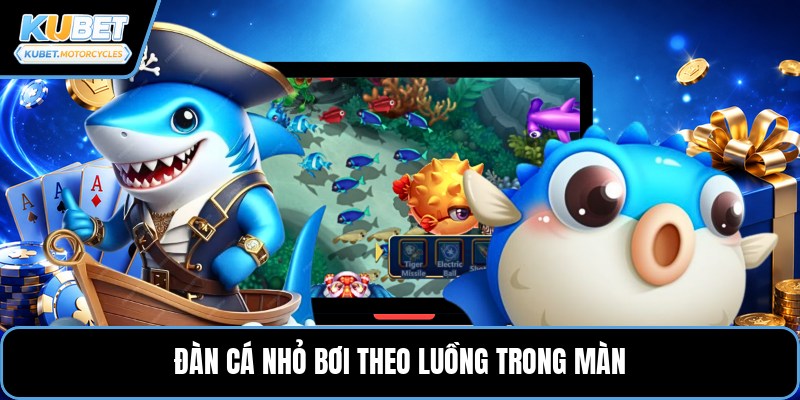 Đàn cá nhỏ bơi theo luồng trong màn